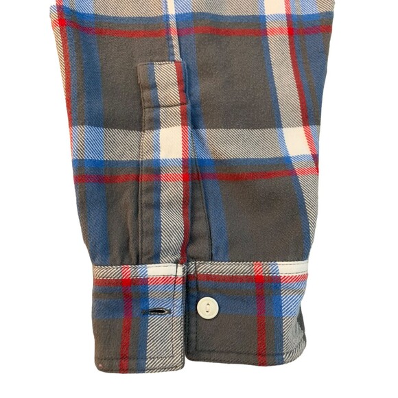 Bonobos Men's size 2XL Gray/Blue/Red Prominent Fit Warm Flannel Plaid Shirt - Picture 6 of 8